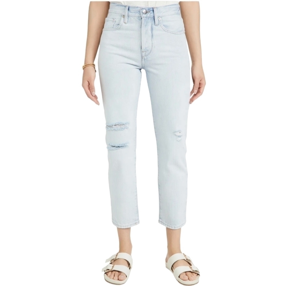 FRAME Le Original Ripped High Waist Crop Jeans, Size 32, NWT - Picture 2 of 16
